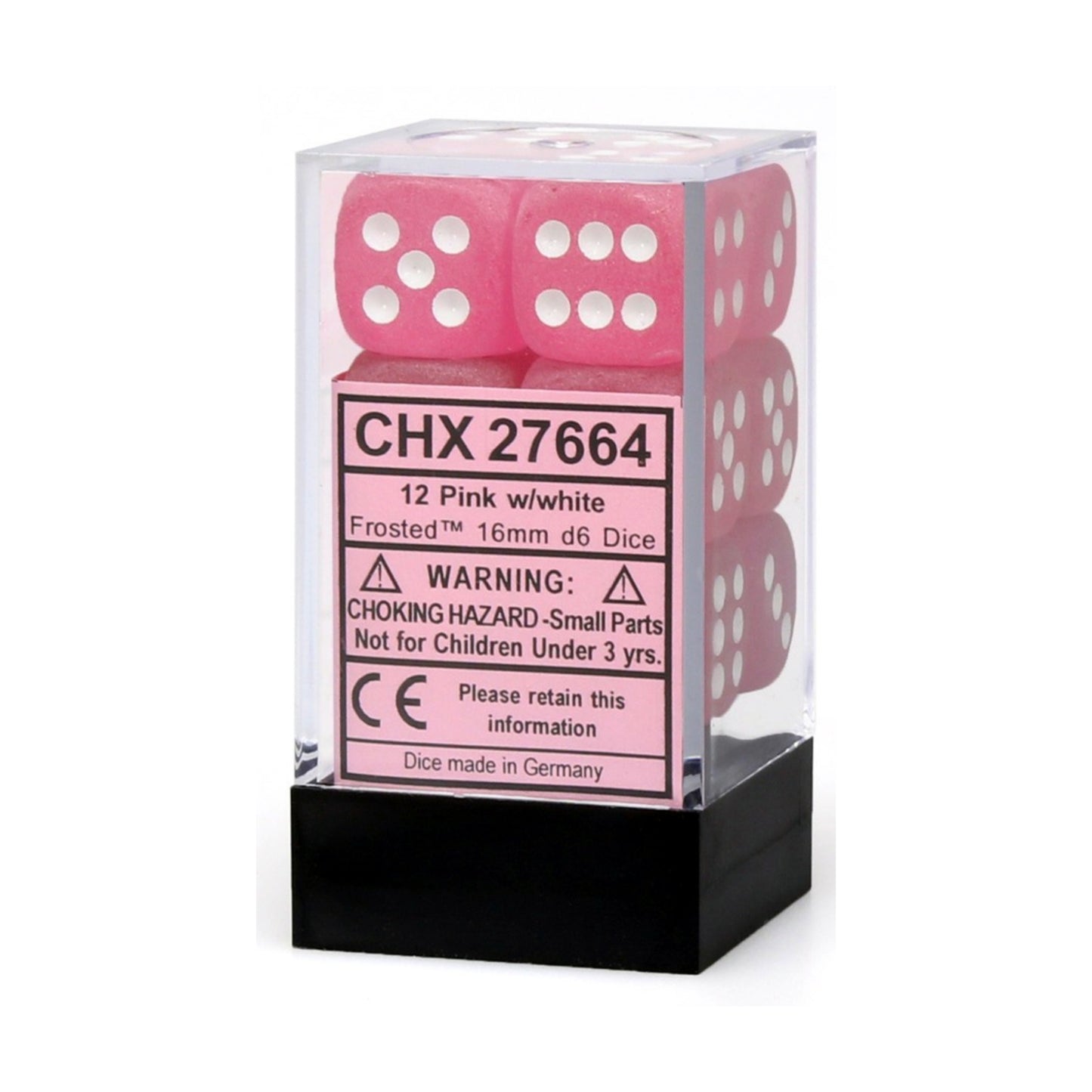 Chessex Borealis Pink / White Dice