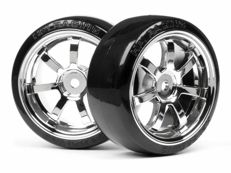 HPI Racing R/C T-Drift Tire 26mm Rays 57S-Pro Wheel Chrome