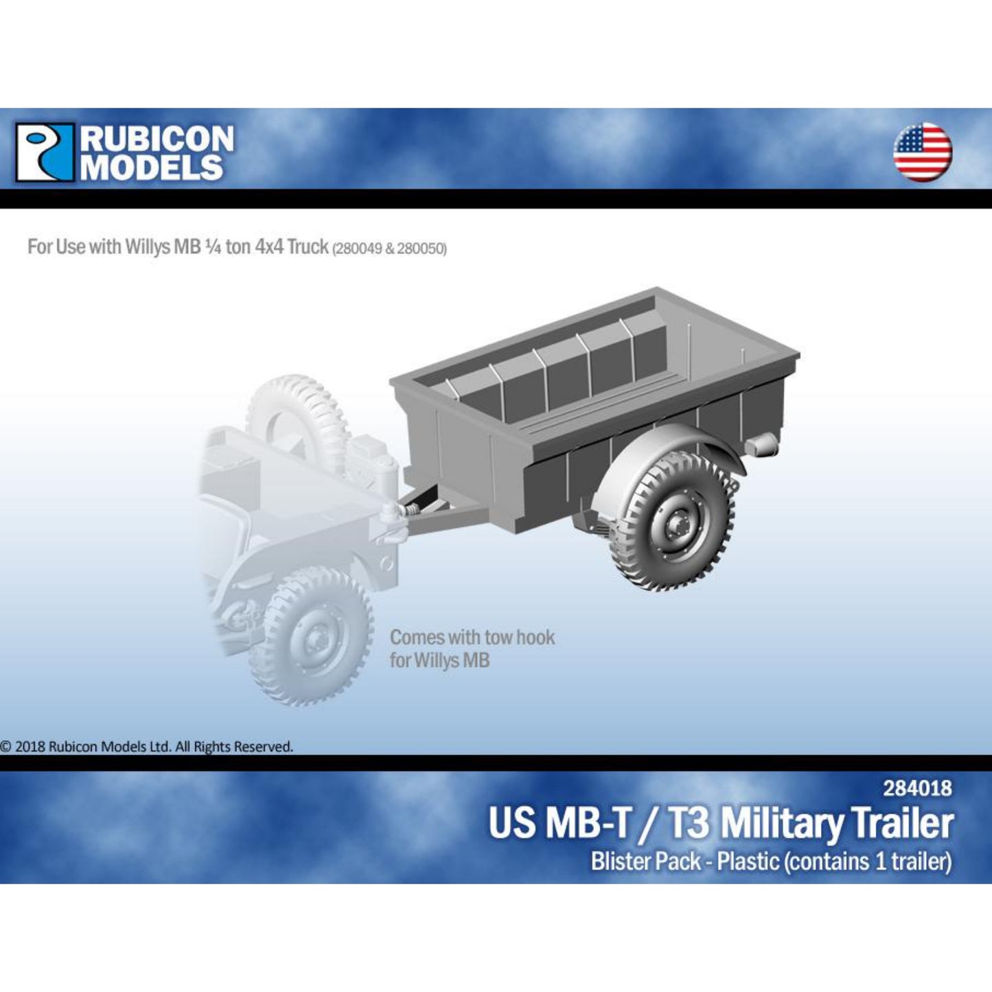 Rubicon Models us mb-t / t3 military trailer