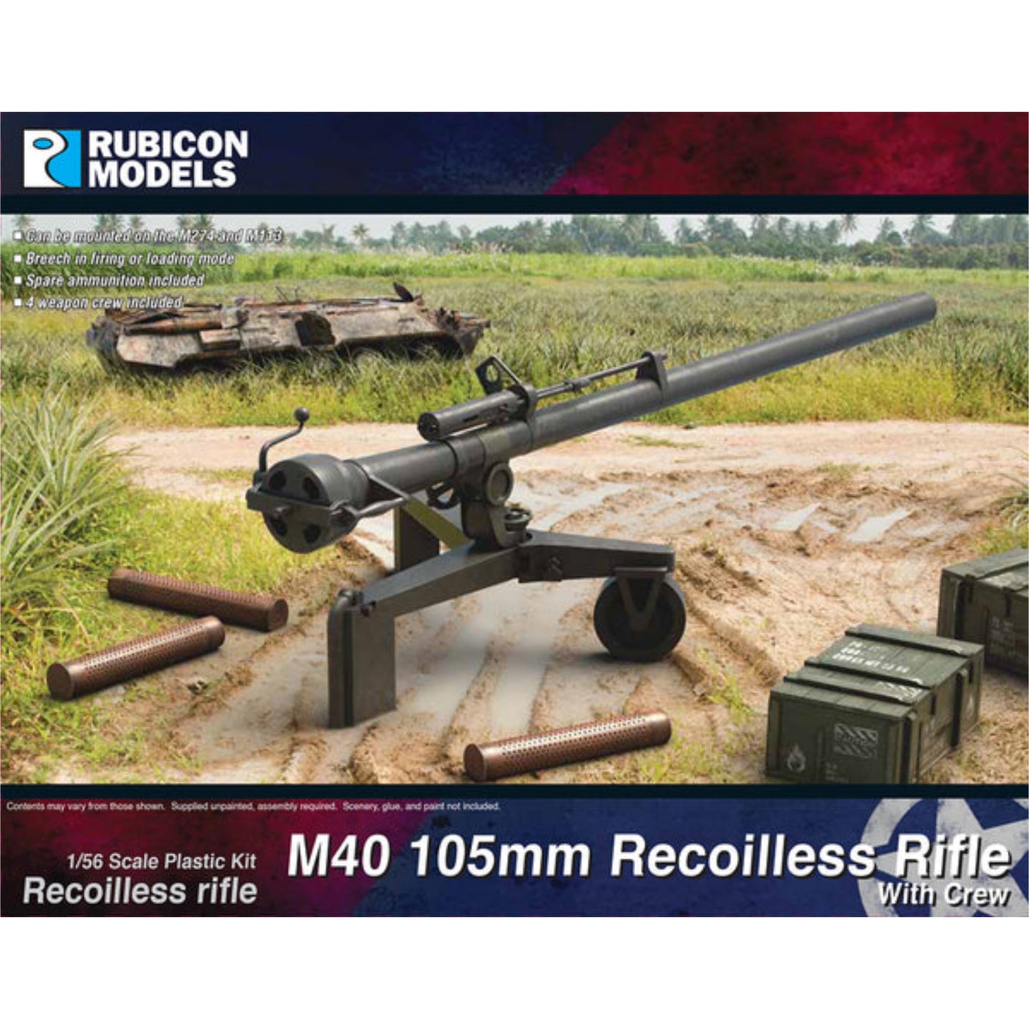 Rubicon Models M40 106mm Recoilless Rifle with crew