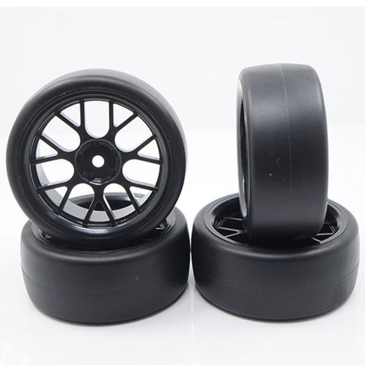 YR Racing Spec D CS Wheel offset +3 Black w/Tire 4pcs Drift tires