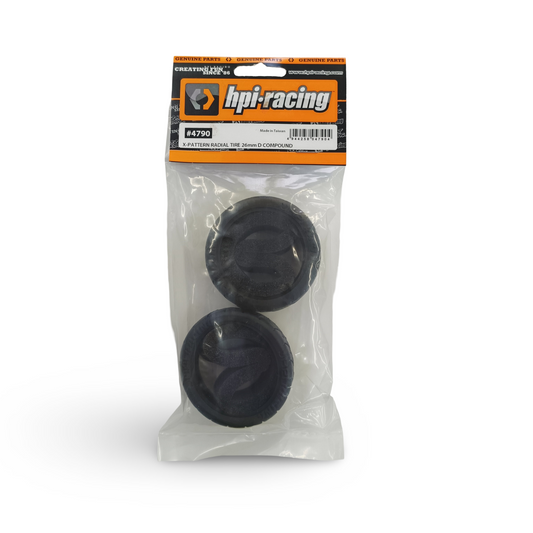 Hpi Racing R/C 4790 X-Pattern Radial Tire 26mm D Compound 2pk