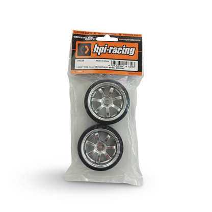 HPI Racing R/C T-Drift Tire 26mm Rays 57S-Pro Wheel Chrome