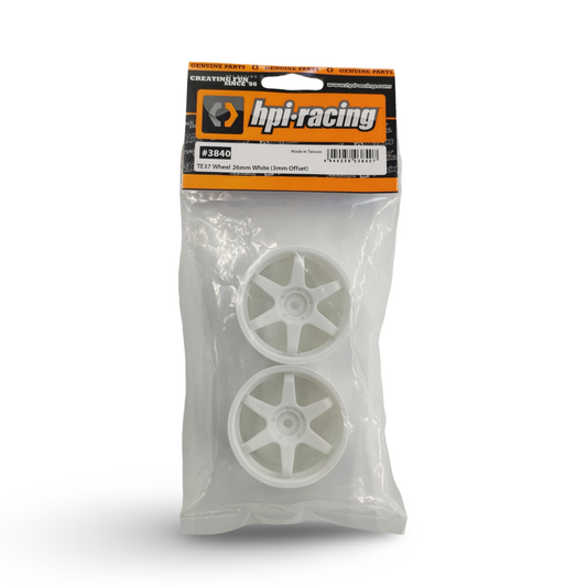Hpi-Racing R/C 3840 TE37 Wheel 26mm White (3mm Offset)