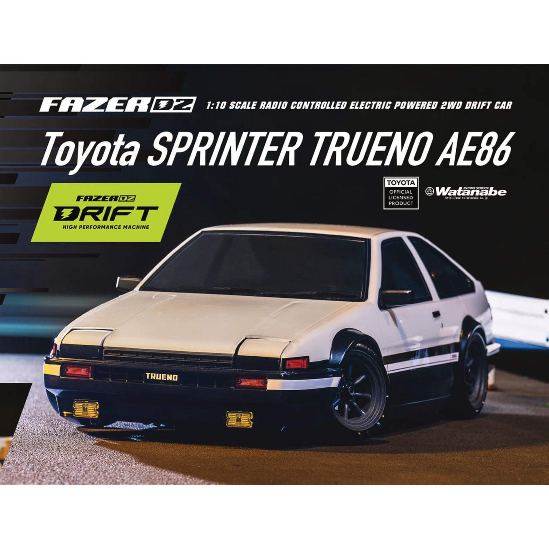Fazer D2 drift Toyota Sprinter Trueno AE86 R/C Kit ready to race