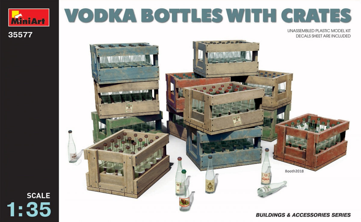 Vodka Bottles With Crates 1/35
