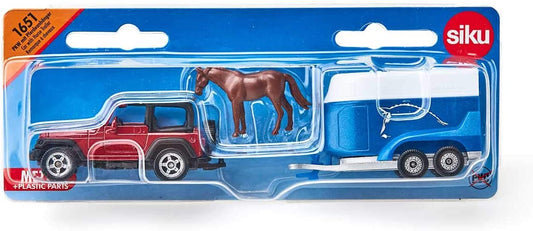 Siku 1651 Jeep With Horse trailer