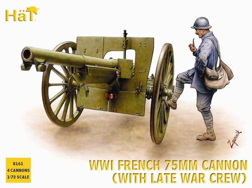 HAT WWI French 75mm Cannon (With Late war Crew) 1/72
