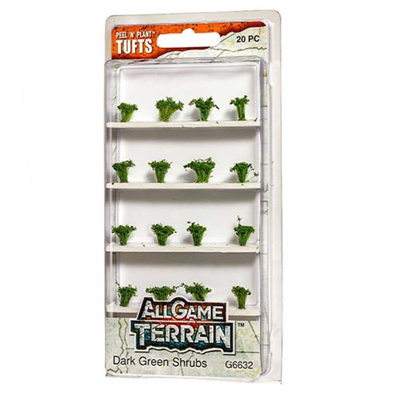 All Game Terrain G6632 Dark Green Shrubs 20pc