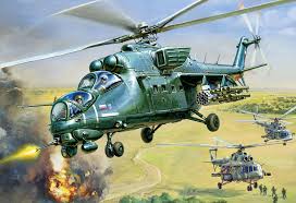Zvezda Russian Attack Helicopter MI-35M Hind E 1/72