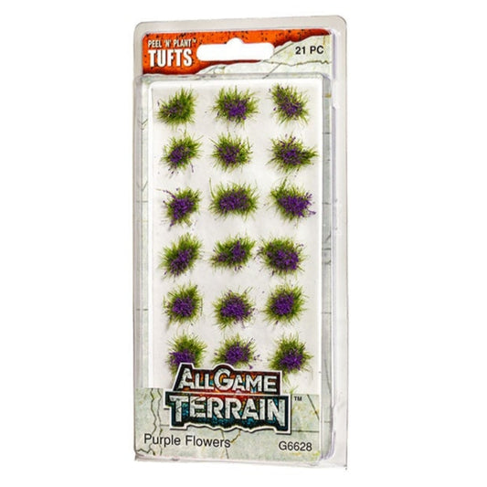 All Game Terrain Peel N Plant Tufts Purple Flowers