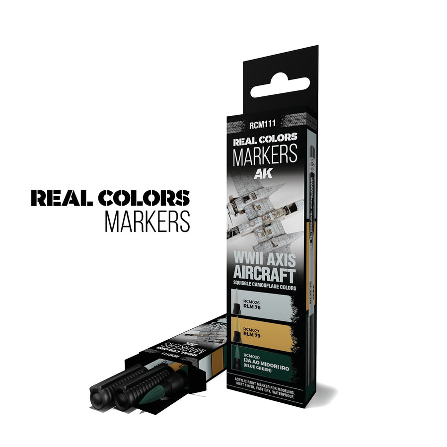 AK-Interactive WWII Axis  Aircraft Real Colour Marker Set